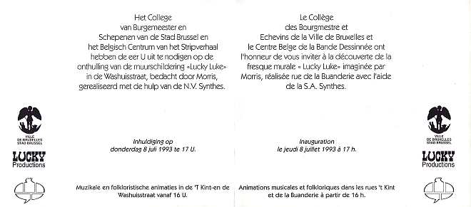 Carton d'invitation 'Lucky Luke' de Morris