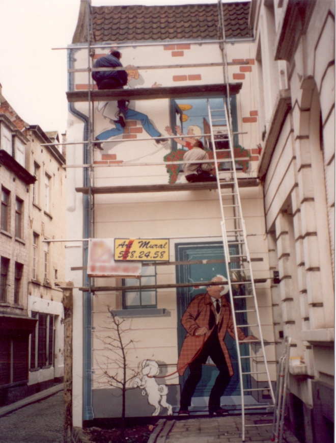 Photo prise pendant que nous réalisions le mural en novembre 1994